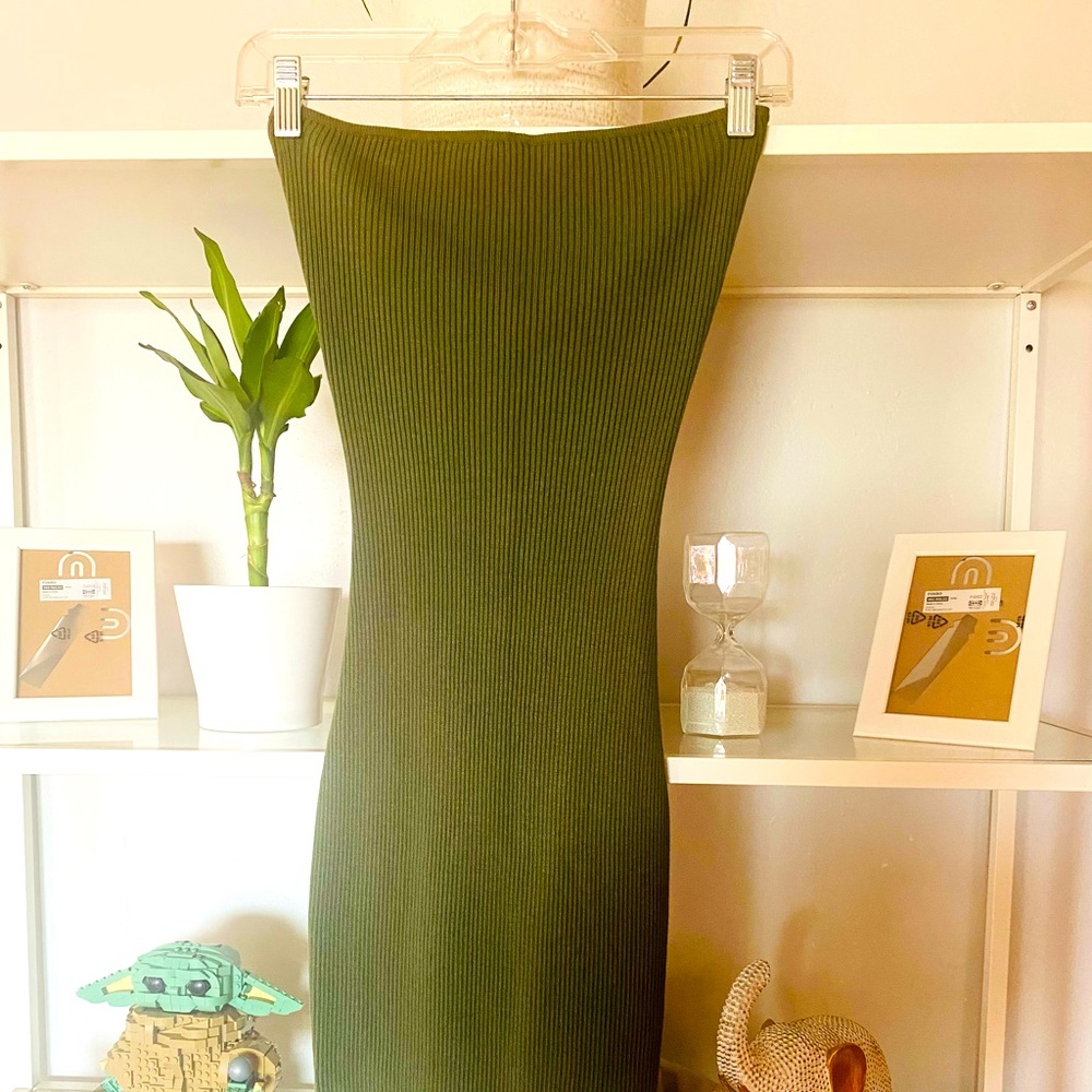Green mini dress